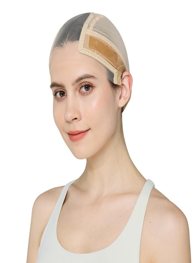 Xiushumyi Wig Cap Lace Wig Grip Cap for Keeping Wigs in Place Wig Cap with Grip Band Make Your Wigs Glue Free Non-Slip Wig Caps for Women(Nude, M) - Image 1